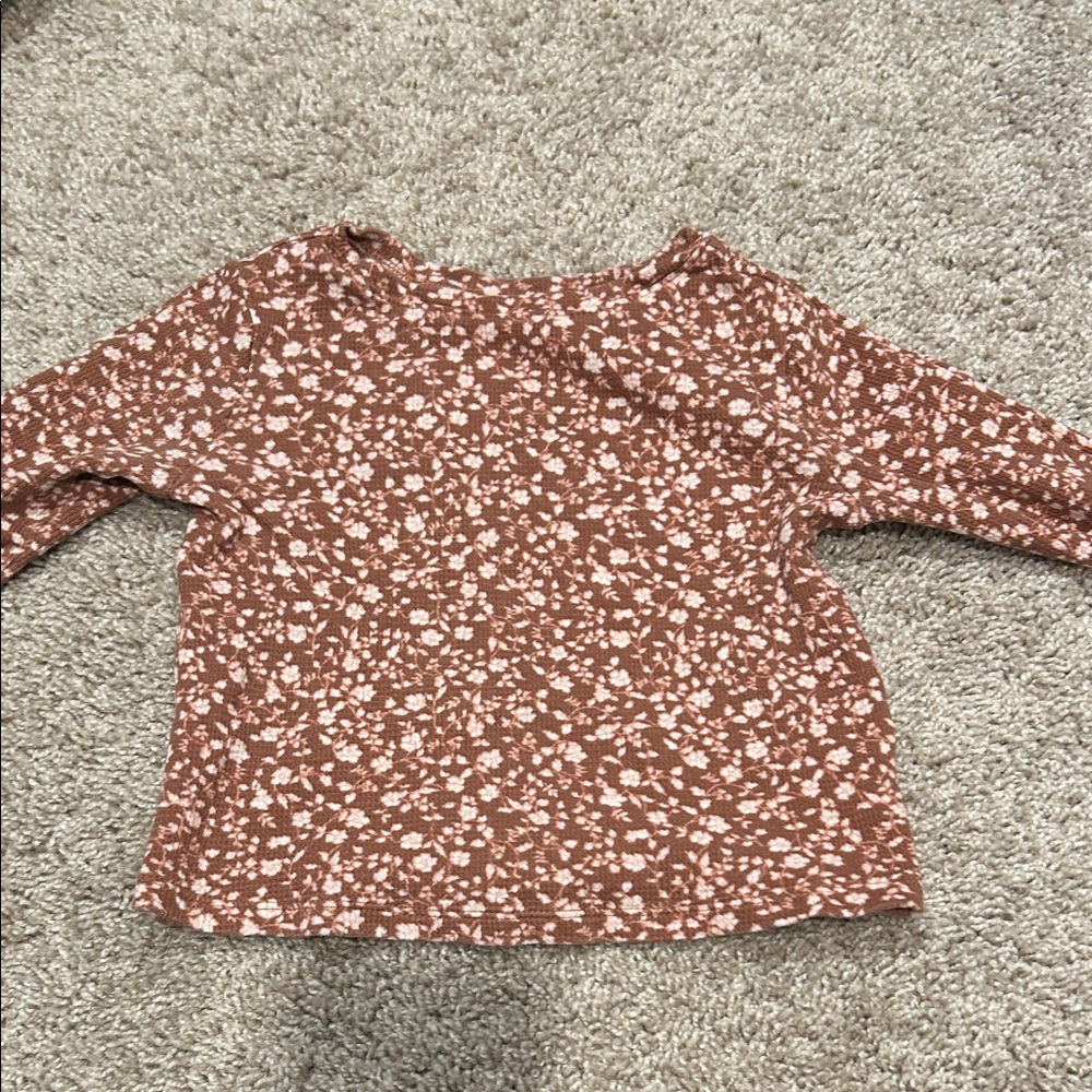Old Navy Brown Floral Long Sleeve Tee